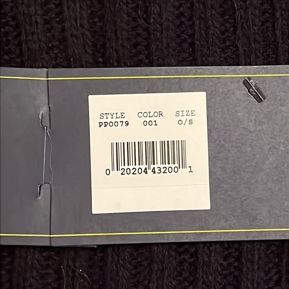 Brand New Polo by Ralph Lauren Black & White 35% Lambswool Hat & Scarf Set - Picture 9 of 11